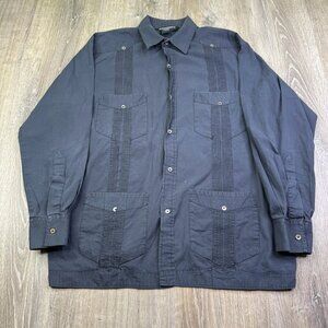 J. Peterman Black Casual Button Down Shirt